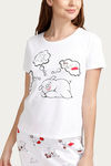 Zivame Crazy Farm Cotton Pyjama Set- White — thumbnail 5