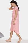 Zivame Sassy Mouse Knit Cotton Knee Length Nightdress - Pink — thumbnail 2