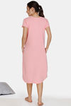 Zivame Sassy Mouse Knit Cotton Knee Length Nightdress - Pink — thumbnail 3