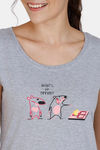 Zivame Sassy Mouse Knit Cotton Capri Set - Pink — thumbnail 5