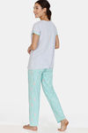 Zivame Sassy Mouse Poly Elastane Pyjama Set - Green — thumbnail 3