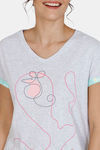 Zivame Sassy Mouse Poly Elastane Pyjama Set - Green — thumbnail 5