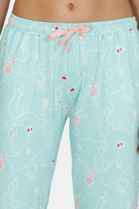 Zivame Sassy Mouse Poly Elastane Pyjama Set - Green — image 6