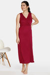 Zivame Matte & Shine Viscose Mid Length Nightdress - Purple — thumbnail 1
