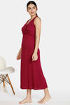 Zivame Matte & Shine Viscose Mid Length Nightdress - Purple — thumbnail 2