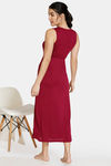 Zivame Matte & Shine Viscose Mid Length Nightdress - Purple — thumbnail 3