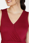 Zivame Matte & Shine Viscose Mid Length Nightdress - Purple — thumbnail 4