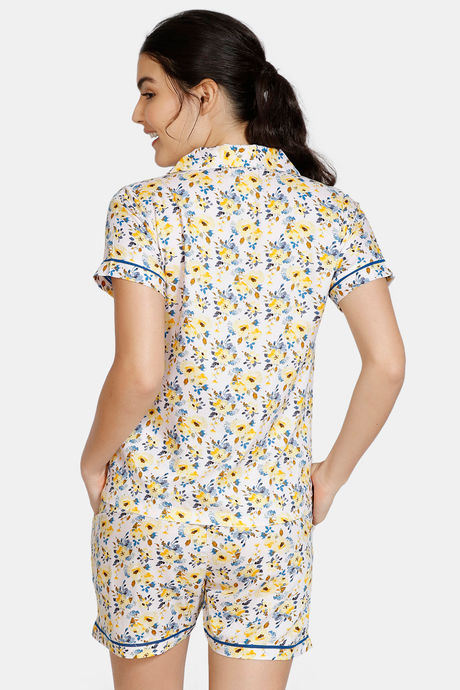 Zivame Bohemian Magic Rayon Shorts Set - Yellow — image 3