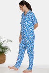 Zivame Bohemian Magic Rayon Pyjama Set - Blue — thumbnail 2