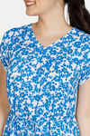 Zivame Bohemian Magic Rayon Full Length Nightdress - French Blue — thumbnail 4