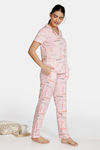 Zivame Fun & Frolic Knit Cotton Pyjama Set - Pink — thumbnail 2