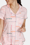 Zivame Fun & Frolic Knit Cotton Pyjama Set - Pink — thumbnail 4