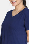 Zivame Paper Town Butter-Soft Poly Knit Pyjama Set - Medieval Blue — thumbnail 4