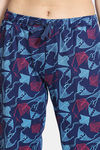 Zivame Paper Town Butter-Soft Poly Knit Pyjama Set - Medieval Blue — thumbnail 5