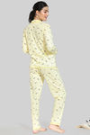 Zivame Paper Town Knit Cotton Pyjama Set - Yellow — thumbnail 3