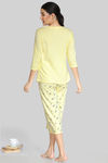 Zivame Paper Town Knit Cotton Capri Set - Yellow — thumbnail 3