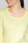 Zivame Paper Town Knit Cotton Capri Set - Yellow — thumbnail 4