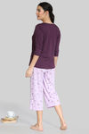 Zivame Paper Town Knit Cotton Capri Set - lavender — thumbnail 3