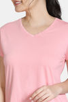 Zivame Paper Town Knit Cotton Pyjama Set - Pink Icing — thumbnail 4