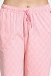 Zivame Paper Town Knit Cotton Pyjama Set - Pink Icing — thumbnail 5