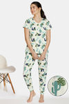 Zivame Texas Dreaming Knit Cotton Pyjama Set - Yellow — thumbnail 1