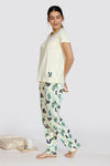 Zivame Texas Dreaming Knit Cotton Pyjama Set - Yellow — thumbnail 2