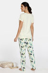 Zivame Texas Dreaming Knit Cotton Pyjama Set - Yellow — thumbnail 3