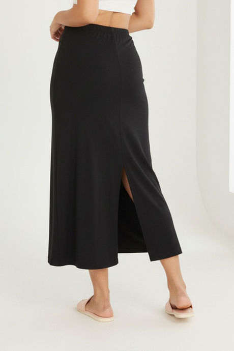 Zivame Knit Cotton Layering Skirt - Black — image 2