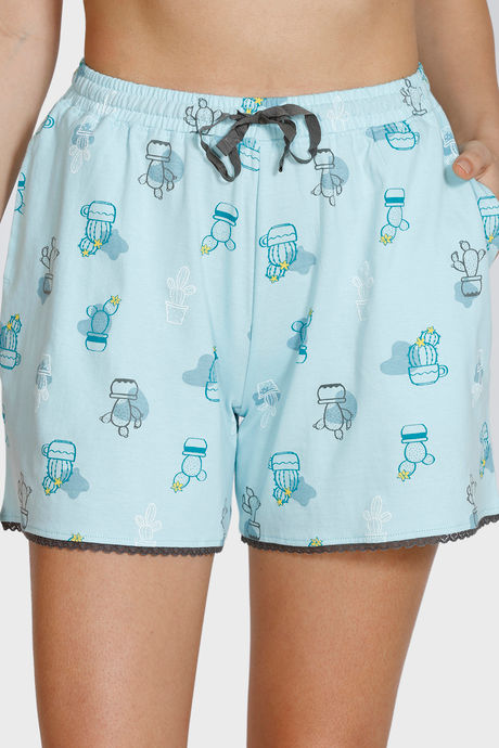 Zivame Texas Dreaming Knit Cotton Shorts Set - Blue — image 5