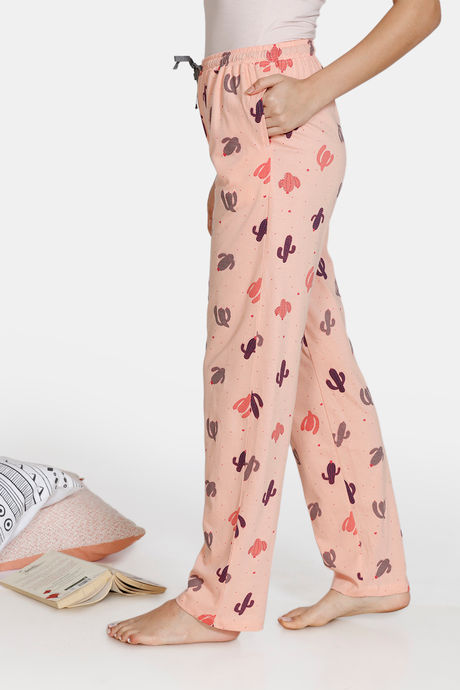 Zivame Texas Dreaming Knit Cotton Pyjama - Peach — image 2