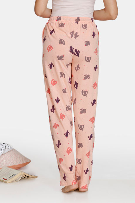 Zivame Texas Dreaming Knit Cotton Pyjama - Peach — image 3