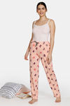 Zivame Texas Dreaming Knit Cotton Pyjama - Peach — thumbnail 4