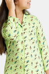 Zivame Girls Knit Cotton Pyjama Set - Green — thumbnail 4