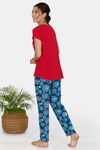 Zivame Bob & Berry Poly Elastane Pyjama Set - Teal — thumbnail 3
