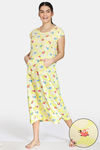 Zivame Bob & Berry Knit Cotton Mid Length Nightdress - Yellow — thumbnail 1