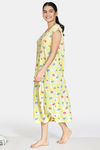 Zivame Bob & Berry Knit Cotton Mid Length Nightdress - Yellow — thumbnail 2