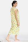 Zivame Bob & Berry Knit Cotton Mid Length Nightdress - Yellow — thumbnail 3