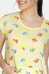 Zivame Bob & Berry Knit Cotton Mid Length Nightdress - Yellow — thumbnail 4