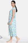 Zivame Bob & Berry Knit Cotton Mid Length Nightdress - Blue — thumbnail 2