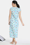 Zivame Bob & Berry Knit Cotton Mid Length Nightdress - Blue — thumbnail 3