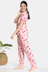 Zivame Bob & Berry Knit Cotton Pyjama Set - Powder Pink — thumbnail 2