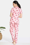 Zivame Bob & Berry Knit Cotton Pyjama Set - Powder Pink — thumbnail 3