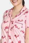 Zivame Bob & Berry Knit Cotton Pyjama Set - Powder Pink — thumbnail 4