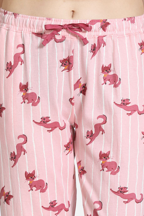 Zivame Bob & Berry Knit Cotton Pyjama Set - Powder Pink — image 5
