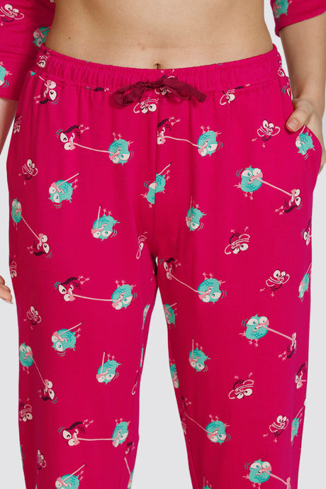 Zivame Bob & Berry Knit Cotton Pyjama Set - Maroon — image 5