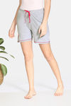 Zivame Bob & Berry Knit Cotton Shorts - Grey Melange — thumbnail 1