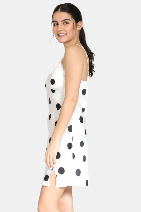 Zivame Hugged Fit Babydoll With Removable Cookie - White — image 2