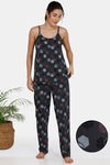 Zivame In Rhythm Cotton Pyjama Set - Grey — thumbnail 1