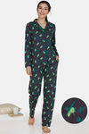 Zivame Tree Of Life Cotton Pyjama Set - Grey — thumbnail 1