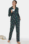 Zivame Tree Of Life Cotton Pyjama Set - Grey — thumbnail 4